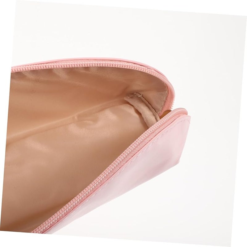 Rose Pink PU Leather Makeup Brush Bag Travel Cosmetic Organizer Portable Toiletry Pouch Easy to Clean - Image 2